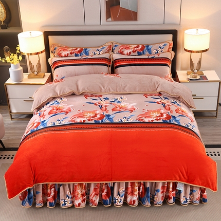 91家纺网 家纺一手货源 找家纺 （总）（买家秀 爆款不断货）A类母婴级牛奶绒四件套珊瑚绒四件套雪花绒四件套牛奶绒床裙四件套法莱绒床裙四件套