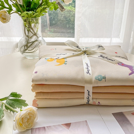 91家纺网 家纺一手货源 找家纺 （总）一比一家纺 2025新款有氧针织棉双层纱系列四件套-叠拍图