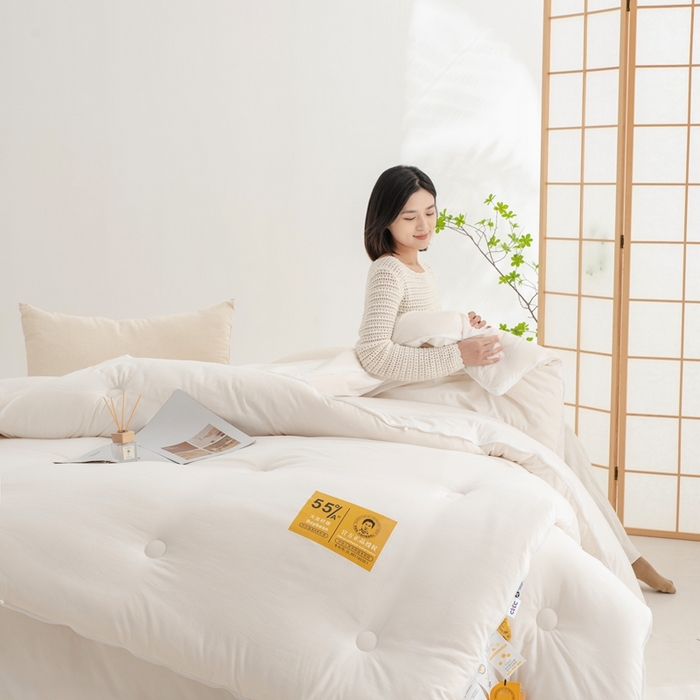 91家纺网 家纺一手货源 找家纺 恒科家纺 2025新款德绒提花李官奇大豆被55%高含量被芯官方授权工厂制造李官奇大豆纤维被 子母被