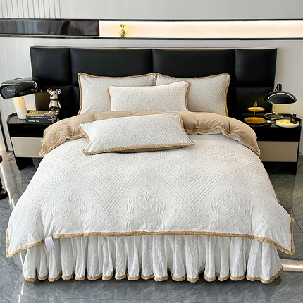 91家纺网 家纺一手货源 找家纺 （总）（买家秀爆款不断货）A类母婴级8D牛奶雕花绒四件套珊瑚绒四件套雪花绒四件套花卉雕花牛奶绒四件套北欧风