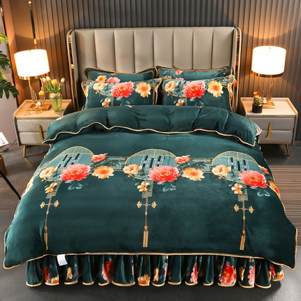 91家纺网 家纺一手货源 找家纺 （总）（买家秀 爆款不断货）A类母婴级牛奶绒四件套珊瑚绒四件套雪花绒四件套牛奶绒床裙四件套法莱绒床裙四件套