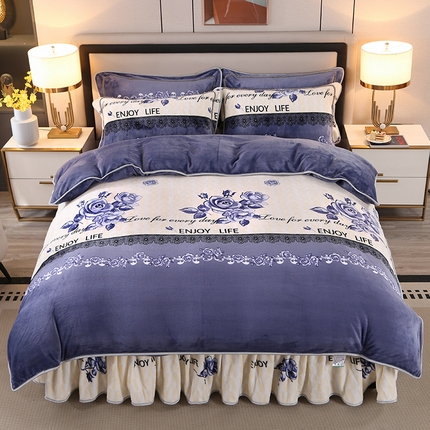 91家纺网 家纺一手货源 找家纺 （总）（买家秀 爆款不断货）A类母婴级牛奶绒四件套珊瑚绒四件套雪花绒四件套牛奶绒床裙四件套法莱绒床裙四件套