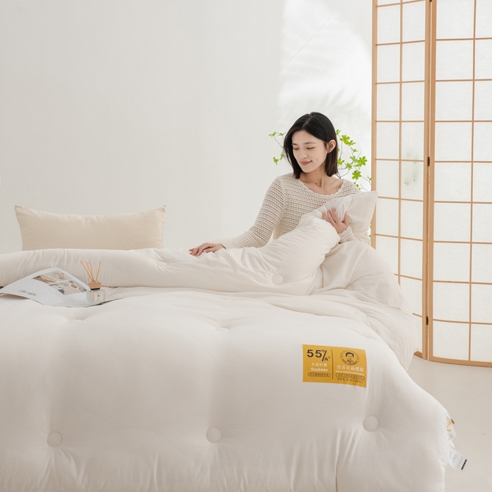 91家纺网 家纺一手货源 找家纺 恒科家纺 2025新款德绒提花李官奇大豆被55%高含量被芯官方授权工厂制造李官奇大豆纤维被 加厚冬被