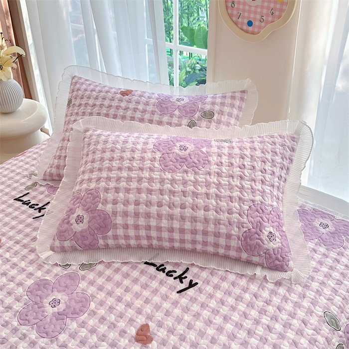 91家纺网 家纺一手货源 找家纺 岚吉 2025新款精梳棉珍珠棉小仙女款床盖三件套 满天花舞