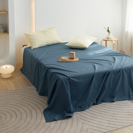 91家纺网 家纺一手货源 找家纺 40支纯色彩虹糖系列单品床单 彩虹-海军蓝