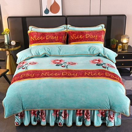 91家纺网 家纺一手货源 找家纺 （总）（买家秀 爆款不断货）A类母婴级牛奶绒四件套珊瑚绒四件套雪花绒四件套牛奶绒床裙四件套法莱绒床裙四件套