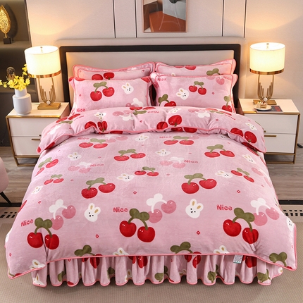 91家纺网 家纺一手货源 找家纺 （总）（买家秀 爆款不断货）A类母婴级牛奶绒四件套珊瑚绒四件套雪花绒四件套牛奶绒床裙四件套法莱绒床裙四件套