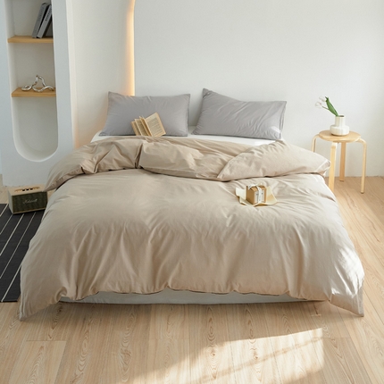 2025春夏新款40支纯色彩虹糖单品系列单品被套 彩虹-米茶