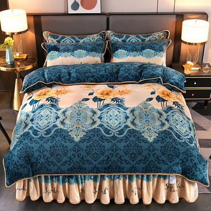 91家纺网 家纺一手货源 找家纺 （总）（买家秀 爆款不断货）A类母婴级牛奶绒四件套珊瑚绒四件套雪花绒四件套牛奶绒床裙四件套法莱绒床裙四件套