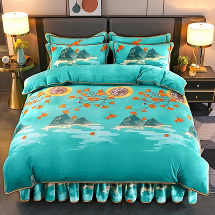 91家纺网 家纺一手货源 找家纺 （总）（买家秀 爆款不断货）A类母婴级牛奶绒四件套珊瑚绒四件套雪花绒四件套牛奶绒床裙四件套法莱绒床裙四件套