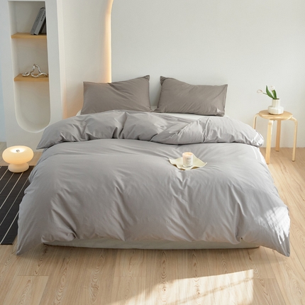 91家纺网 家纺一手货源 找家纺 2025春夏新款40支纯色彩虹糖单品系列单品被套 彩虹-蜜灰