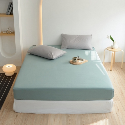 2025春夏新款40支纯色彩虹糖系列单品床笠 彩虹-天青