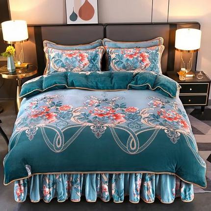 91家纺网 家纺一手货源 找家纺 （总）（买家秀 爆款不断货）A类母婴级牛奶绒四件套珊瑚绒四件套雪花绒四件套牛奶绒床裙四件套法莱绒床裙四件套