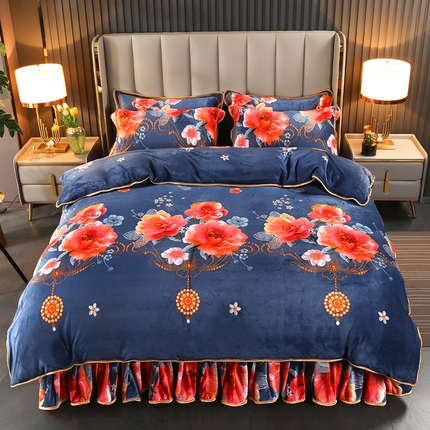 91家纺网 家纺一手货源 找家纺 （总）（买家秀 爆款不断货）A类母婴级牛奶绒四件套珊瑚绒四件套雪花绒四件套牛奶绒床裙四件套法莱绒床裙四件套