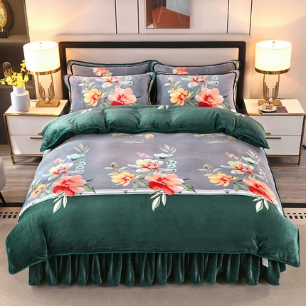 91家纺网 家纺一手货源 找家纺 （总）（买家秀 爆款不断货）A类母婴级牛奶绒四件套珊瑚绒四件套雪花绒四件套牛奶绒床裙四件套法莱绒床裙四件套