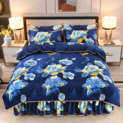 91家纺网 家纺一手货源 找家纺 （总）（买家秀 爆款不断货）A类母婴级牛奶绒四件套珊瑚绒四件套雪花绒四件套牛奶绒床裙四件套法莱绒床裙四件套