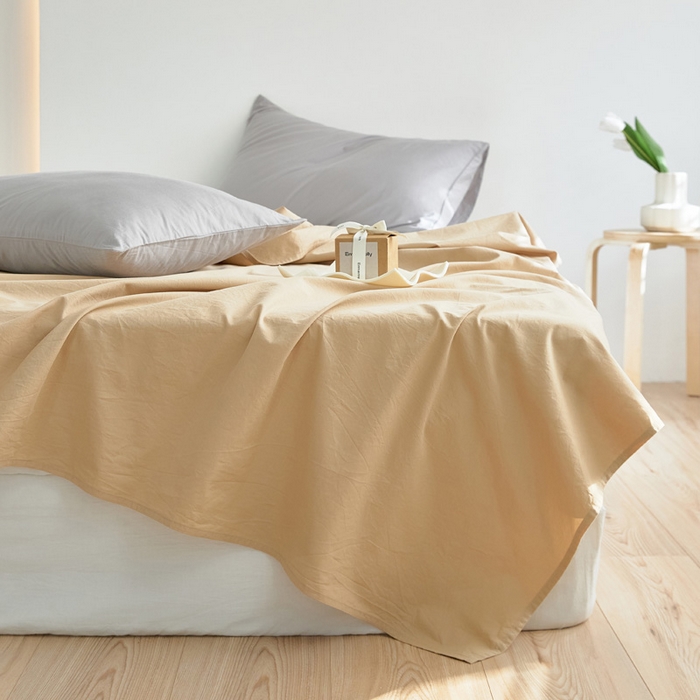 91家纺网 家纺一手货源 找家纺 40支纯色彩虹糖系列单品床单 彩虹-米黄