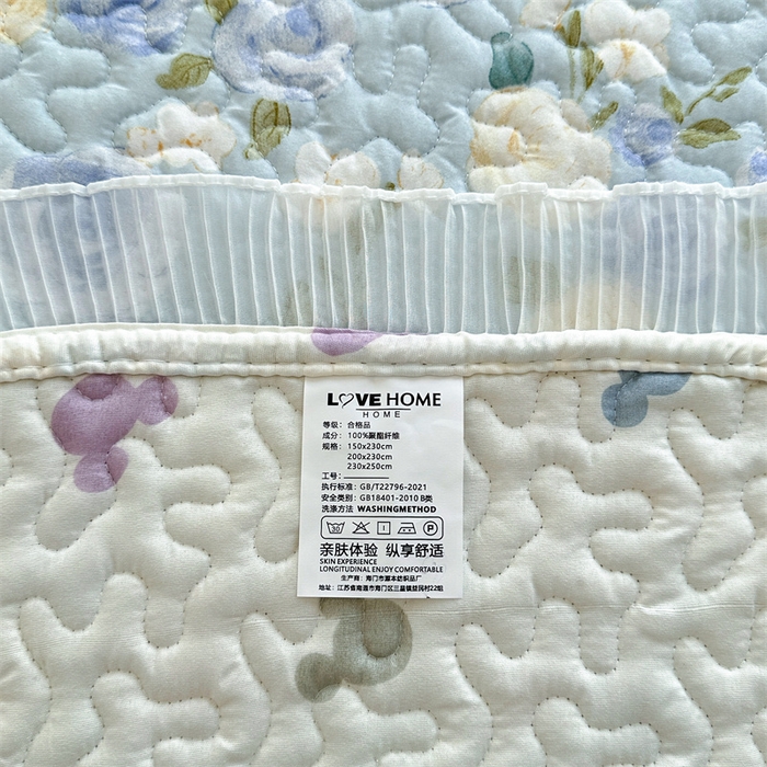 91家纺网 家纺一手货源 找家纺 岚吉 2025新款精梳棉珍珠棉小仙女款床盖三件套 梦入花香