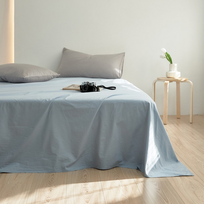 91家纺网 家纺一手货源 找家纺 40支纯色彩虹糖系列单品床单 彩虹-光蓝