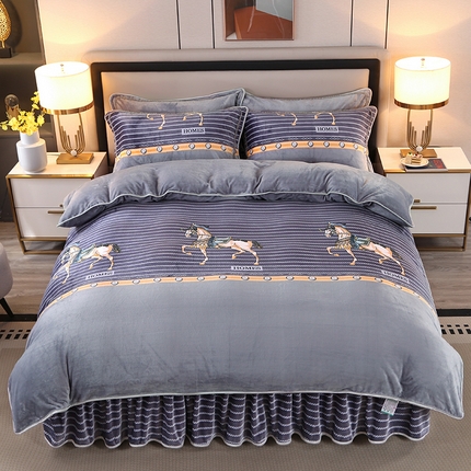 91家纺网 家纺一手货源 找家纺 （总）（买家秀 爆款不断货）A类母婴级牛奶绒四件套珊瑚绒四件套雪花绒四件套牛奶绒床裙四件套法莱绒床裙四件套