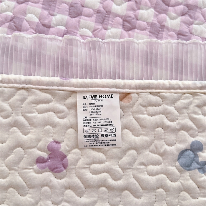 91家纺网 家纺一手货源 找家纺 岚吉 2025新款精梳棉珍珠棉小仙女款床盖三件套 满天花舞