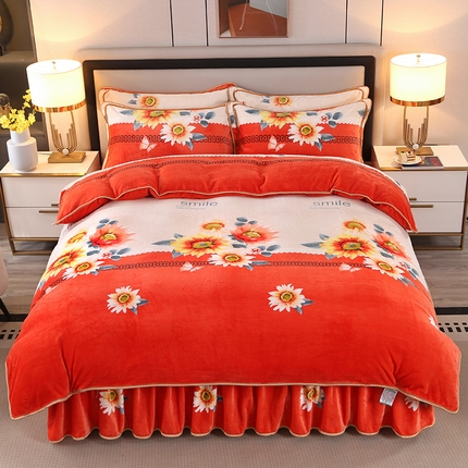 91家纺网 家纺一手货源 找家纺 （总）（买家秀 爆款不断货）A类母婴级牛奶绒四件套珊瑚绒四件套雪花绒四件套牛奶绒床裙四件套法莱绒床裙四件套