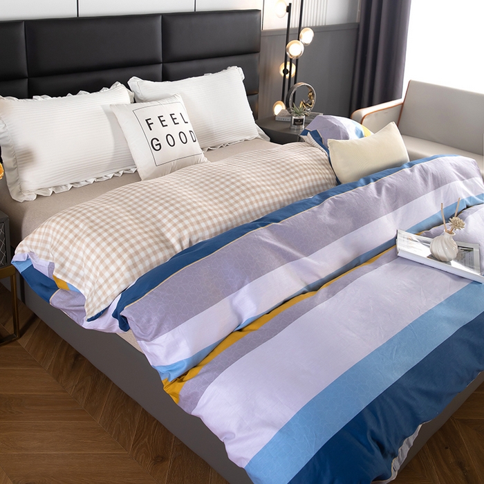 91家纺网 家纺一手货源 找家纺 2025新款纯棉加牛奶绒被套 维纳之恋