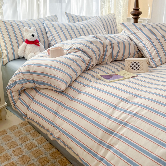 91家纺网 家纺一手货源 找家纺 柠馨 2025新款13372全棉印花莫凡彼系列四件套第一批 空青