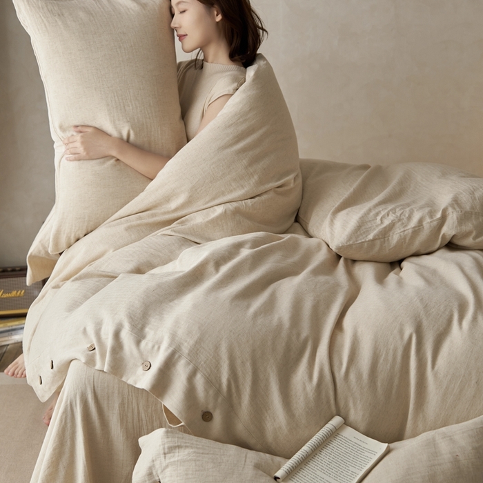 91家纺网 家纺一手货源 找家纺 安莱生活 2025新款人字纹三款工艺款四件套 人字纹纽扣款