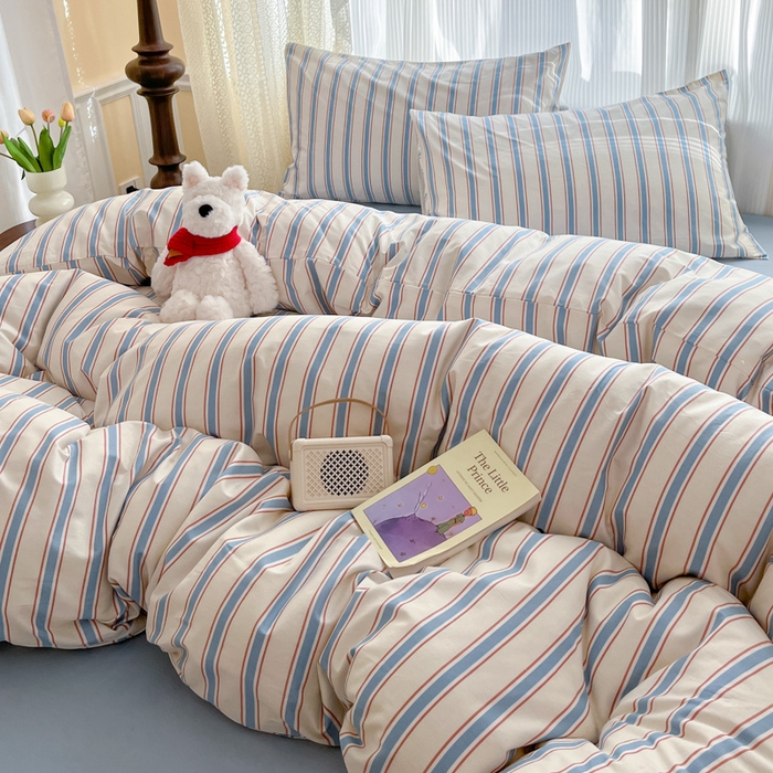 91家纺网 家纺一手货源 找家纺 柠馨 2025新款13372全棉印花莫凡彼系列四件套第一批 空青