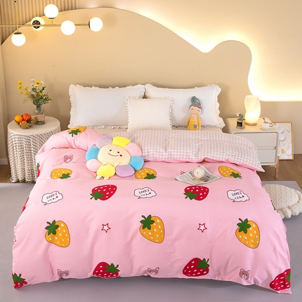 91家纺网 家纺一手货源 找家纺 （总）2025新款纯棉棉加绒被套A棉B牛奶绒