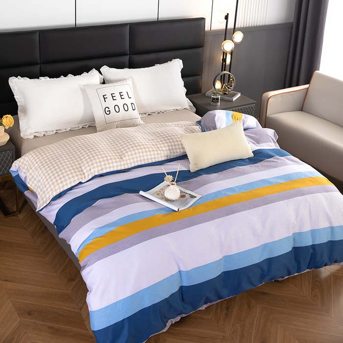 91家纺网 家纺一手货源 找家纺 2025新款纯棉加牛奶绒被套 维纳之恋