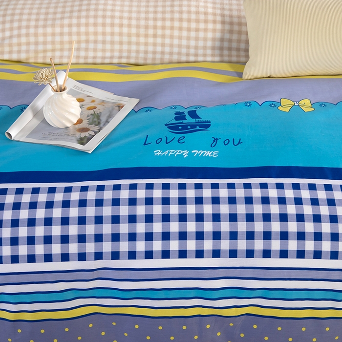 91家纺网 家纺一手货源 找家纺 2025新款纯棉加牛奶绒被套 扬帆起航