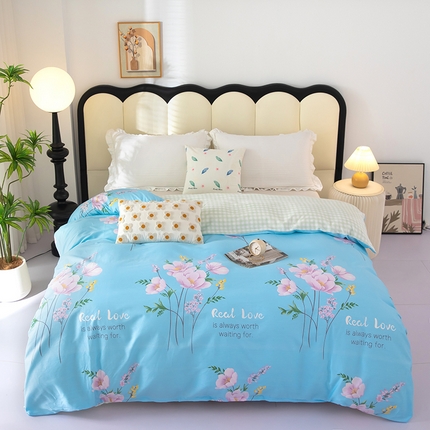 2025新款纯棉加牛奶绒被套 花韵清香