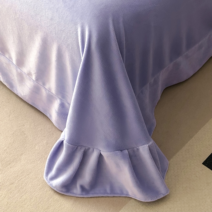 91家纺网 家纺一手货源 找家纺 梦莱斯 2025新款高克重牛奶绒刺绣四件套 梦幻紫