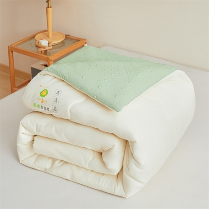 91家纺网 家纺一手货源 找家纺 （买家秀爆款花色不断货）A类母婴级棉豆豆大豆被子春秋被秋冬被棉豆豆大豆纤维被子被芯水洗棉大豆被子纯色 展示图