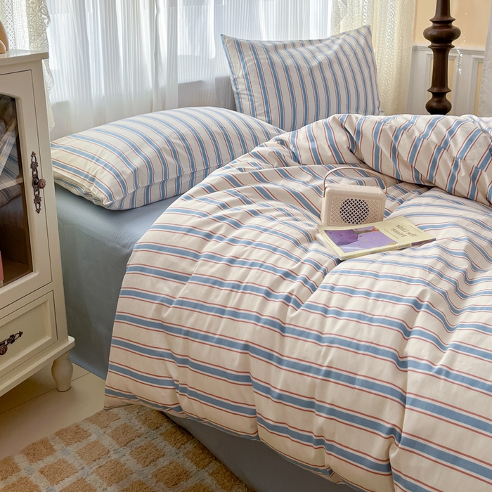 91家纺网 家纺一手货源 找家纺 柠馨 2025新款13372全棉印花莫凡彼系列四件套第一批 空青