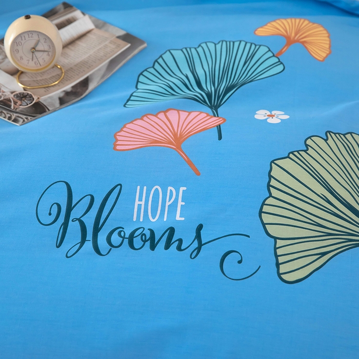 91家纺网 家纺一手货源 找家纺 2025新款纯棉加牛奶绒被套 绿叶情深