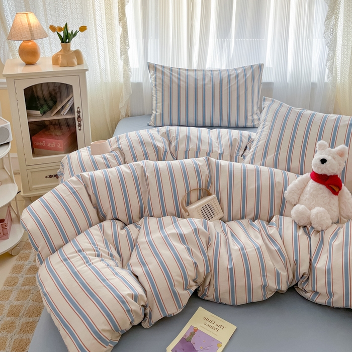 91家纺网 家纺一手货源 找家纺 柠馨 2025新款13372全棉印花莫凡彼系列四件套第一批 空青