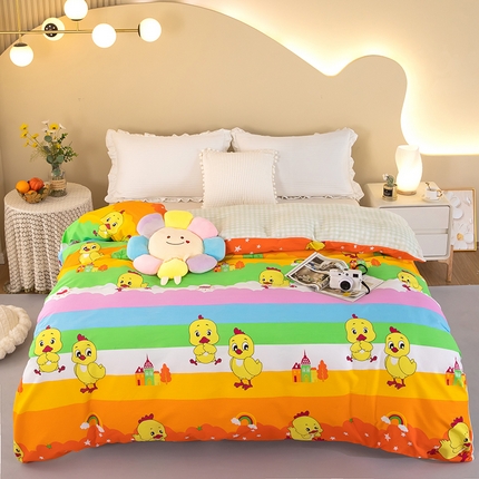 91家纺网 家纺一手货源 找家纺 （总）2025新款纯棉棉加绒被套A棉B牛奶绒