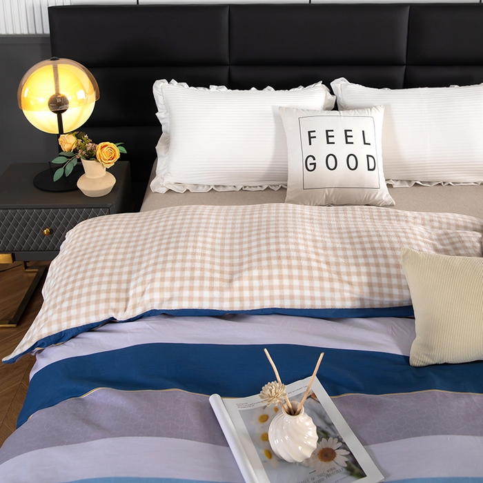 91家纺网 家纺一手货源 找家纺 2025新款纯棉加牛奶绒被套 维纳之恋