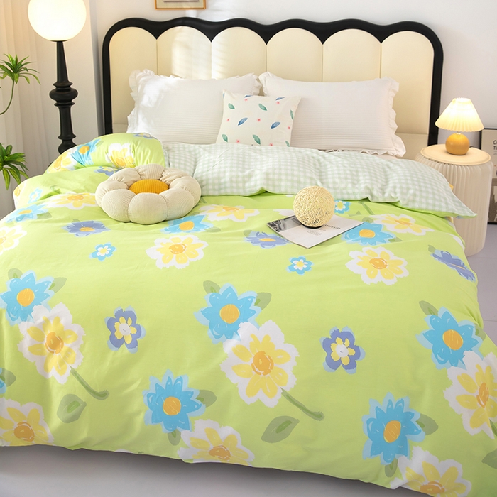 91家纺网 家纺一手货源 找家纺 2025新款纯棉加牛奶绒被套 秋水伊人