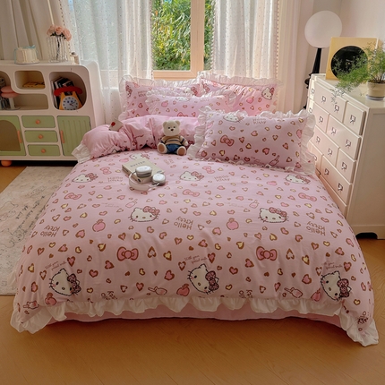 91家纺网 家纺一手货源 找家纺 （总）三朵家纺 2025新款全棉花边款三丽欧系列四件套