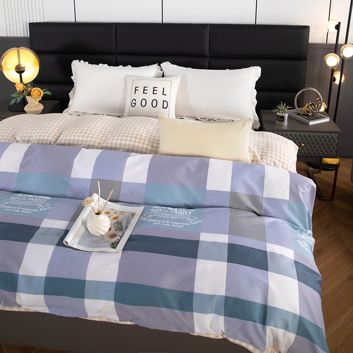 91家纺网 家纺一手货源 找家纺 2025新款纯棉加牛奶绒被套 名流格韵