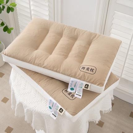 91家纺网 家纺一手货源 找家纺 （总）仁宇枕业 2024新款全棉二合一5分区荞麦羽丝护颈定型分区低枕头枕芯