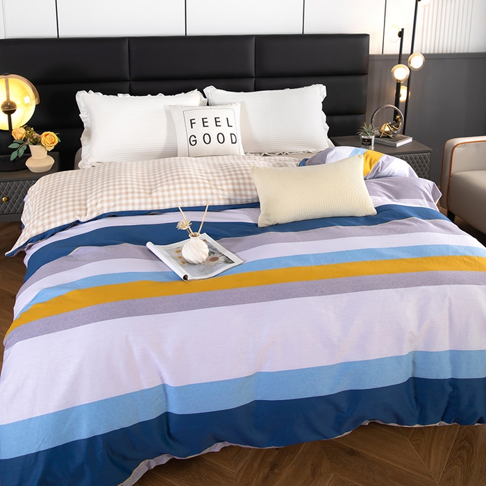 91家纺网 家纺一手货源 找家纺 2025新款纯棉加牛奶绒被套 维纳之恋