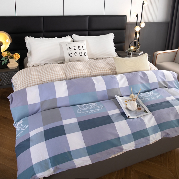 91家纺网 家纺一手货源 找家纺 2025新款纯棉加牛奶绒被套 名流格韵