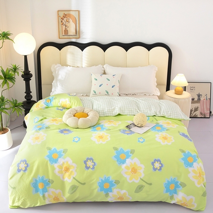 2025新款纯棉加牛奶绒被套 秋水伊人