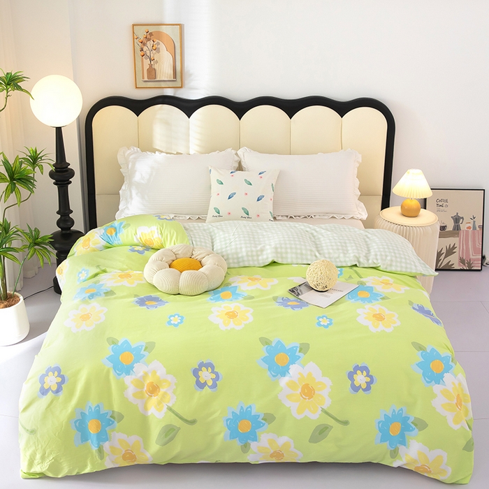 91家纺网 家纺一手货源 找家纺 2025新款纯棉加牛奶绒被套 秋水伊人