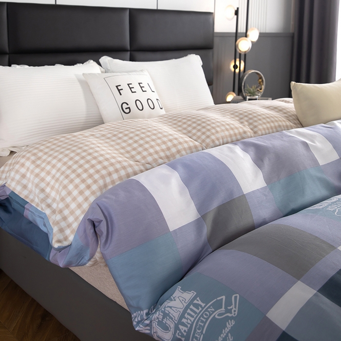 91家纺网 家纺一手货源 找家纺 2025新款纯棉加牛奶绒被套 名流格韵